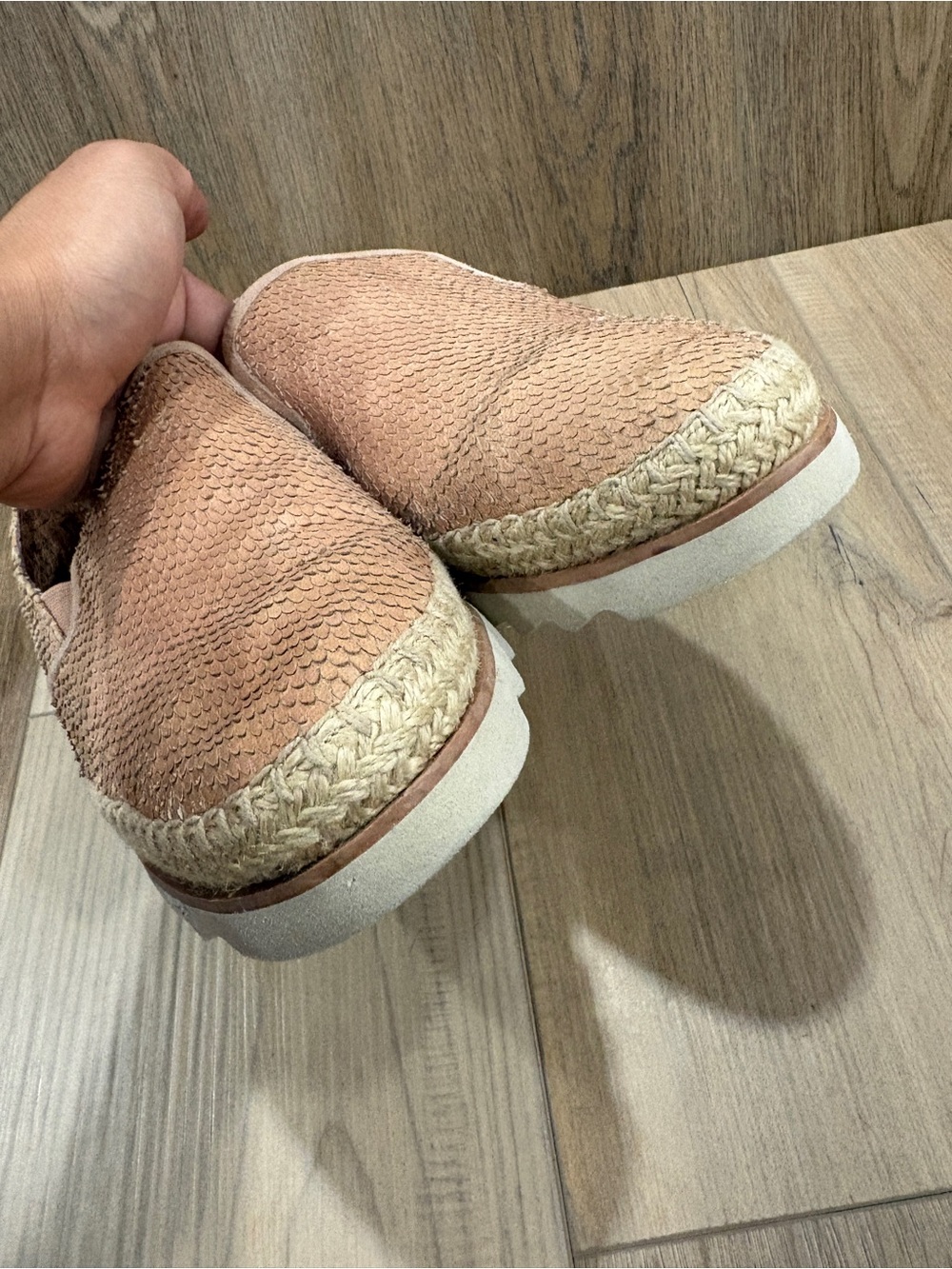Donald Pliner Millie Slip-On Platform Loafer Textured Mauve Light Peach Pink 9.5 - Picture 2 of 8